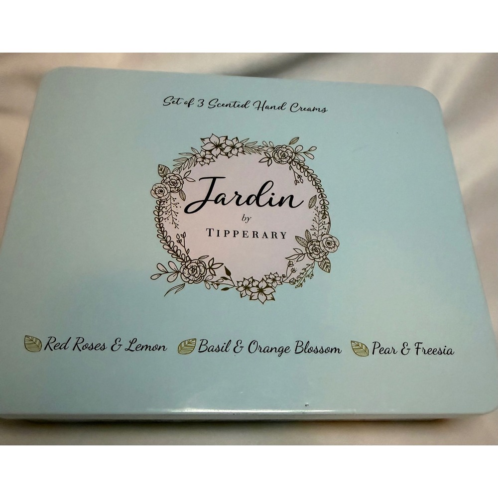 Tipperary‎ Crystal Jardin Scented Hand Cream Set of 3 Floral Tin Gift Set NEW